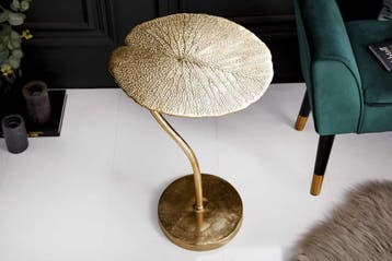 Handgemaakte design bijzettafel ABSTRACT LEAF 40cm goud -, Ophalen of Verzenden, Nieuw