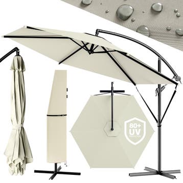 Zweefparasol Crème Aluminium Ø300cm UV-bescherming 80+, Verzenden, Nieuw