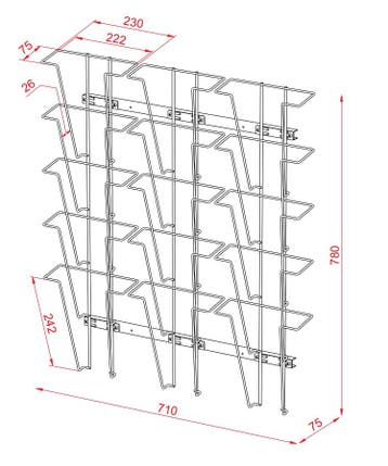 Draadfolderhouder Wand 15 Vaks A4 | Displaywinkel.nl, Verzenden, Nieuw in verpakking, Etalage
