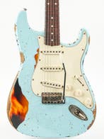 Del Tone 60s S Style Daphne Blue Over Sunburst Heavy Aged, Ophalen of Verzenden, Nieuw, Solid body