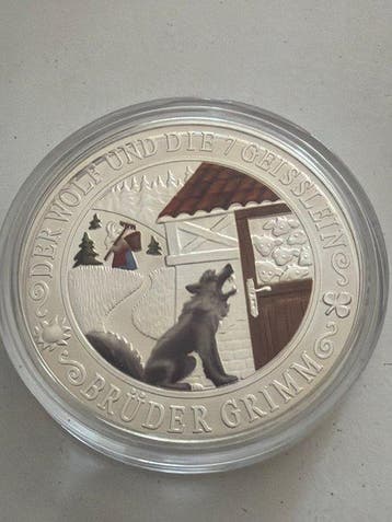 Duitsland. Silver medal Grimm Märchen - Der Wolf und die 7