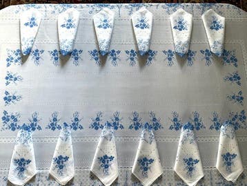 Katoenen voile-tafellinnen uit het midden van de 20e eeuw