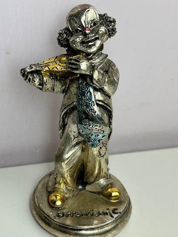 Ottaviani - Beeldje - Clown musicista - Metaal
