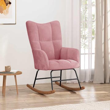 vidaXL Schommelstoel fluweel roze, Verzenden, Nieuw