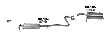Uitlaatset, Middendemper + Einddemper Ford Fiesta 1.6, Verzenden, Nieuw