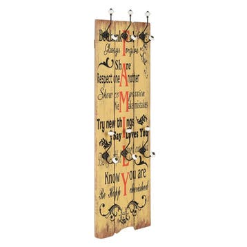 vidaXL Wandkapstok met 6 haken FAMILY 120x40 cm, Verzenden, Nieuw