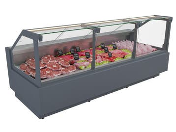 Rose koeltoonbank B281,2 x D118 x H125 cm - antraciet, Nieuw in verpakking