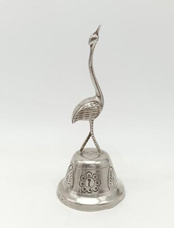 Beeldje - Cicogna, Campanello - .925 zilver, Antiek en Kunst