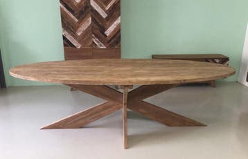 Ovale eettafel | teakhout | 160 t/m 260 | v.a €680,- |, Huis en Inrichting, Ophalen of Verzenden, Nieuw, Ovaal, Teakhout