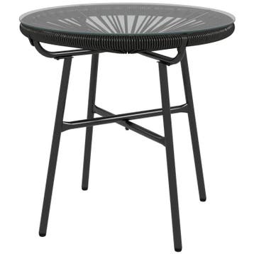 Tuintafel Boho-stijl Buitenbijzettafel, PE Rotan, Gehard Gla, Verzenden, Nieuw