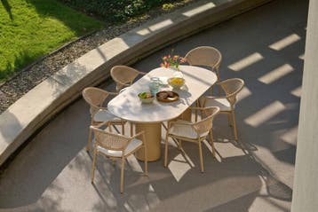Hartman Taragona/Valencia ovale stapelbare tuinset voor 6, Verzenden, Nieuw, Overige materialen, Tuinset