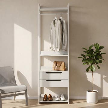 Kledingrek Jässaatka met 2 lades 200x61x40 cm grijs [en.casa, Verzenden, Nieuw