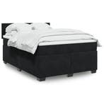 vidaXL Boxspring met matras fluweel zwart 140x200 cm, Huis en Inrichting, Slaapkamer | Bedden, Verzenden, Zwart, 140 cm, 200 cm