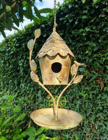 Beeldje - BIrdhouse - Feeding scale - IJzer, Antiek en Kunst