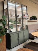 Vitrinekast staal hoog buffetkast glas dressoir 10% korting, Landelijk industrieel japandi  basic romantisch vintage, 150 tot 200 cm