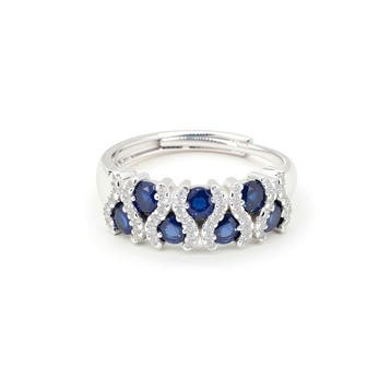Zonder minimumprijs - Ring Verguld Saffier - Topaas - 18kt, Sieraden, Tassen en Uiterlijk, Nieuw