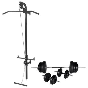 vidaXL Krachttoren voor aan de wand met halterset 60,5 kg, Verzenden, Nieuw