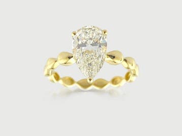 Ring - 14 karaat Geel goud - 2.01ct. tw. Diamant (Lab-grown), Nieuw