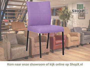 Leren eetkamerstoel Basic - Toledo Lila (lichtpaars) -, Huis en Inrichting, Stoelen, Overige kleuren, Nieuw, Leer, Ophalen of Verzenden
