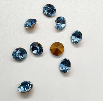 10 x Swarovski puntsteen SS24 Gold Foiled Aquamarine 5,2mm, Ophalen of Verzenden, Nieuw, Overige typen