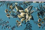 Design bank PRET-A-PORTER turquoise fluwelen bloemmotief en, Ophalen of Verzenden, Nieuw