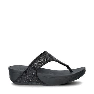 Fitflop Lulu Glitter slippers voor dames in het Zwart, Slippers, Verzenden, Zwart, Nieuw