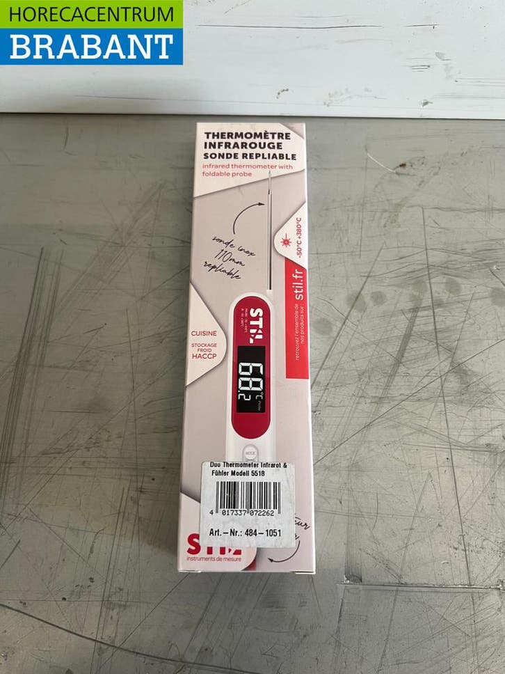 Duo Thermometer Infrarood &amp; Sonde Horeca, Zakelijke goederen, Horeca | Keukenapparatuur, Nieuw in verpakking, Ophalen of Verzenden