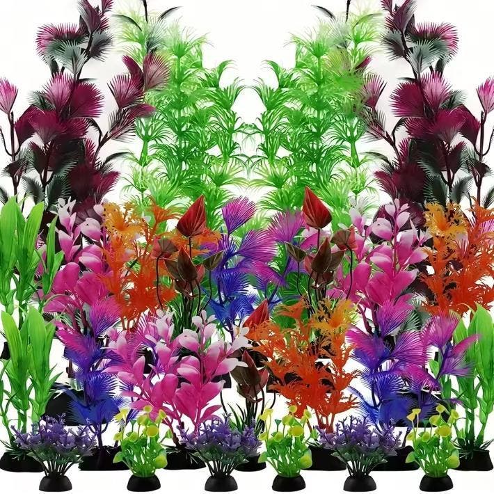 25/26-Delige Aquarium Planten Set Kunstmatige Decoratie, Dieren en Toebehoren, Vissen | Aquaria en Toebehoren, Nieuw, Verzenden