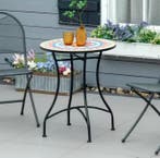 Mozaïek bistrotafel rond 60 cm van keramiek en metaal, Verzenden, Nieuw