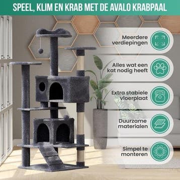 2dekans | Avalo Krabpaal Voor Katten Met 7 Niveaus -, Boeken, Ophalen of Verzenden, Zo goed als nieuw
