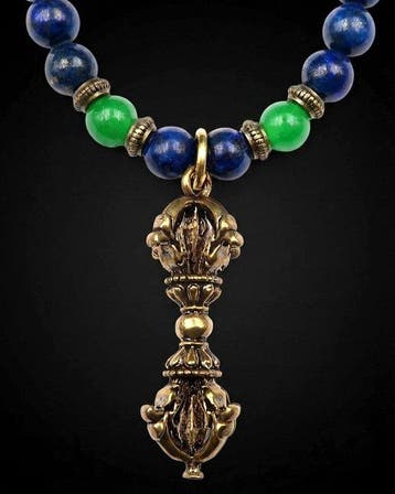 Lapis lazuli - Emeraude-Dorje (Vajra) Boeddhistisch: