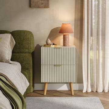 Nachtkastje Nand zwevend met 2 lades 55x40x30 cm havermout [, Verzenden, Nieuw