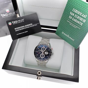 TAG Heuer Carrera Chronograph CV2A10; Automatisch Heren H..., Sieraden, Tassen en Uiterlijk, Ophalen of Verzenden, Zo goed als nieuw