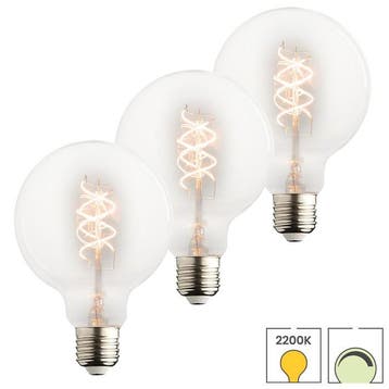 Set van 3 LED lampen E27 | 7.5 watt dimbaar | 2200K extra, Verzenden, Nieuw, E27 (groot), Overige typen