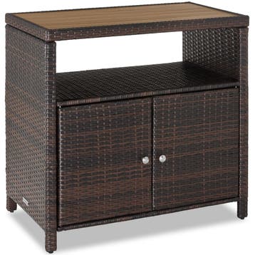 Wicker tuinkast Monscia, WPC-lamellen in houtlook - bruin, Tuin en Terras, Verzenden, Nieuw
