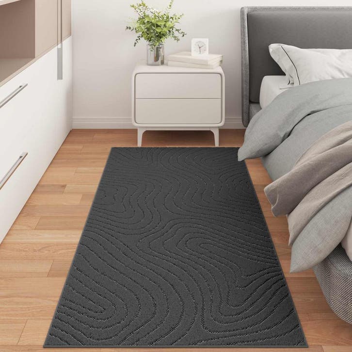 vidaXL Vloerkleden Rechthoekig PALMERAS Antraciet 150 x 80, Huis en Inrichting, Stoffering | Tapijten en Kleden, Nieuw, Verzenden