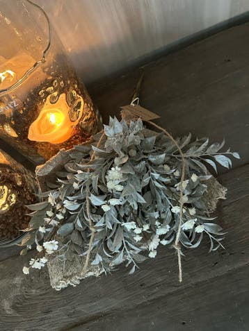 Namaak toefje in shabby doek grey/white, Ophalen of Verzenden, Nieuw
