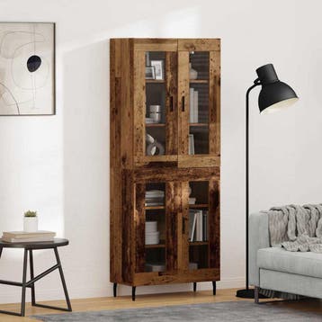 vidaXL buffetkast 2 st Oudhout 69,5 x 34 x 180 cm Bewerkt, Minder dan 50 cm, Verzenden, Nieuw, Minder dan 100 cm