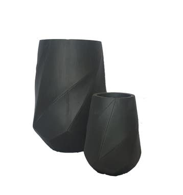 Plantenbak Fiberclay 31x31x42 cm Antraciet, Verzenden, Nieuw, Rond