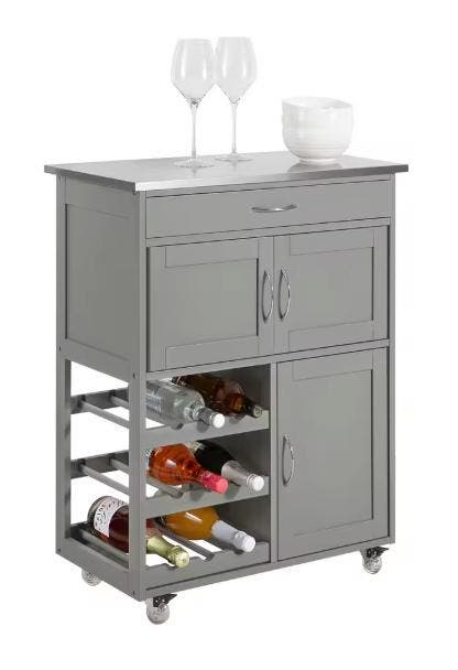 Keukentrolley 67 cm – RVS Blad, Flessenrek & Opbergruimte, Huis en Inrichting, Keuken | Keukenelementen, Nieuw, Verzenden