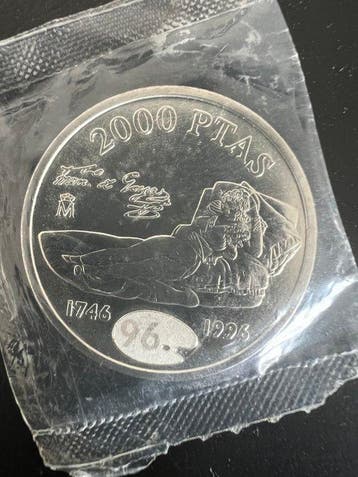 Spanje. 2000 Pesetas 1996, mit Hologramm (Zonder