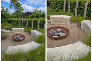 Rockwood® Betonnen bank binnenbocht 1.37m, Ophalen of Verzenden, Nieuw, Hout