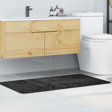 vidaXL Antislip Badmat Donkergrijs 70 x 120 cm PP, Verzenden, Nieuw, Grijs