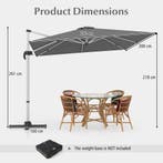 LIVSK Offset Parasol 300 x 300 cm - 360° Draai- en Kantelver, Verzenden, Nieuw