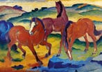 Kunstdruk Franz Marc - Die roten Pferde 29.7x21cm, Verzenden, Nieuw