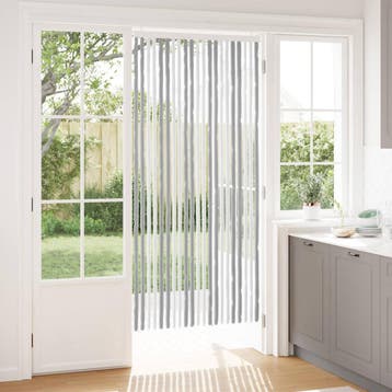 vidaXL Insecten Gordijn Chenille Grijs en Wit 90 x 200 cm, Verzenden, Nieuw, Grijs