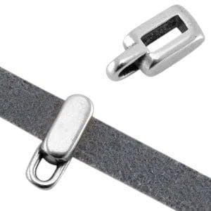 DQ metaal leerschuiver 10mm rechthoek 13x6 met oogje 2mm..., Ophalen of Verzenden, Nieuw, Bedel