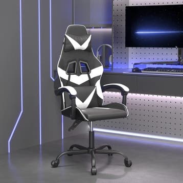 vidaXL Gamestoel kunstleer zwart en wit, Huis en Inrichting, Bureaustoelen, Verzenden, Nieuw, Wit