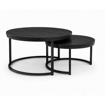 Salontafel S/2 Glasgow XL Mango black, Ophalen of Verzenden, Nieuw