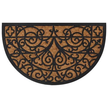 vidaXL Deurmat halfrond 45x75 cm rubber en kokosvezel, Verzenden, Nieuw